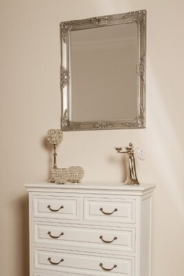 Barock-Spiegel &quot;Bozorg II&quot; silber 82 cm x 7 cm x 62 cm