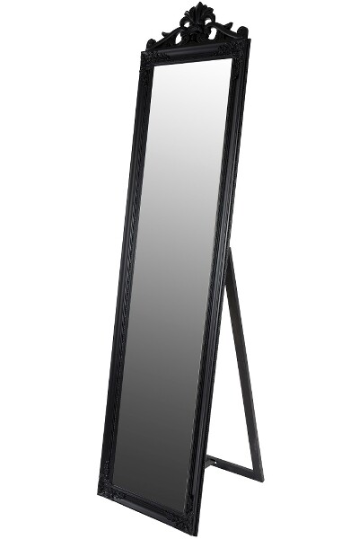 Barocker Standspiegel mit Ornamenten &quot;Xarpul&quot;, schwarz