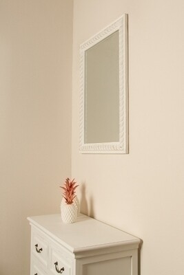 Wandspiegel im Kordelrahmen &quot;Mina II&quot;,  weiss 62 x 82 cm