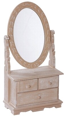 Mini-Kommode &quot;Meridian&quot;, mit Spiegel , antik-beige