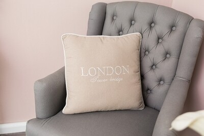 Kissen "London Tower Bridge", creme