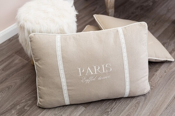 Deko-Kissen &quot;Paris Eiffel Tower&quot;, creme