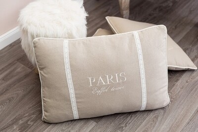 Deko-Kissen &quot;Paris Eiffel Tower&quot;, creme
