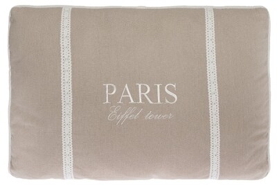 Deko-Kissen "Paris Eiffel Tower", creme
