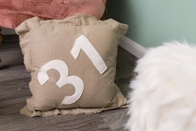Deko-Kissen &quot;Thirty One&quot;, 31, creme