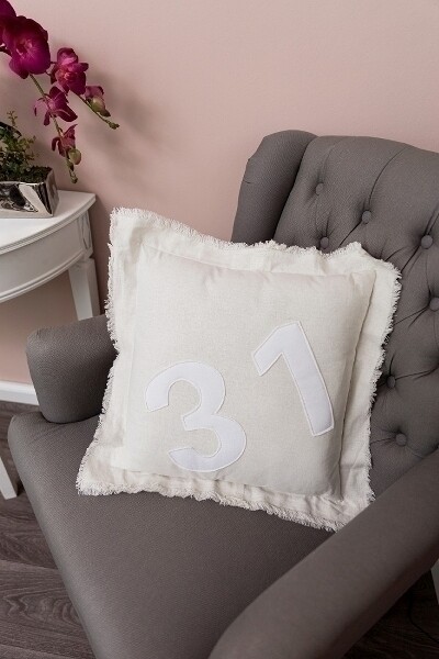 Deko-Kissen "Thirty One", 31, weiss