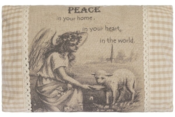 Deko-Kissen mit Engel "Peace", rechteckig