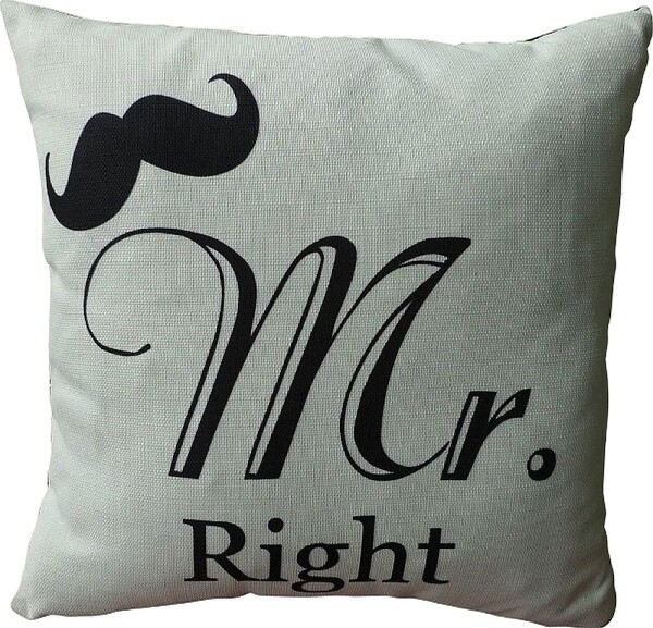 Deko-Kissen mit Füllung &quot;Mr. Right&quot;