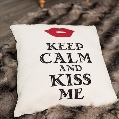 Deko-Kissen mit Füllung &quot;Keep Calm and Kiss&quot;