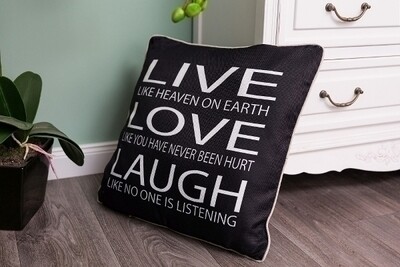 Deko-Kissen mit Füllung &quot;Live Love Laugh&quot; schwarz