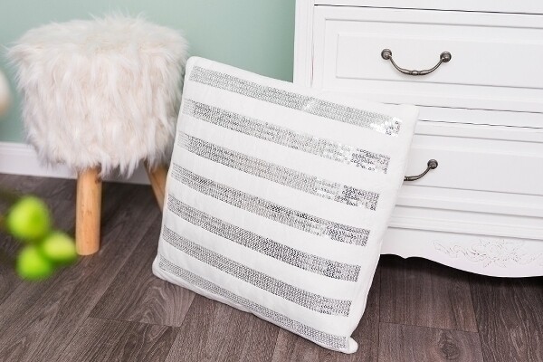 Glamour-Kissen mit Füllung &quot;Shine&quot;, silber