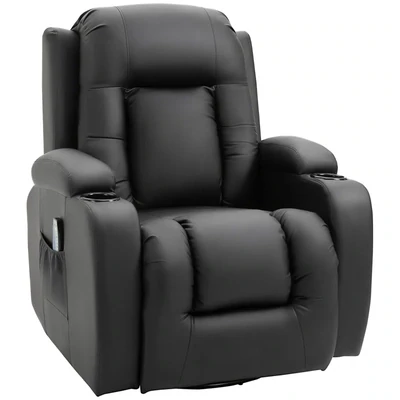 Massagesessel, Relaxsessel, Wippfunktion, 8 Vibrationspunkte, inkl. Fernbedienung, Schwarz