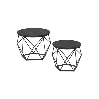 Couchtisch-Set schwarz 2 Stück
