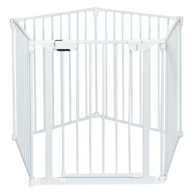 5-in-1 Metall-Laufstall Hundegitter 58 x 74 cm weiss