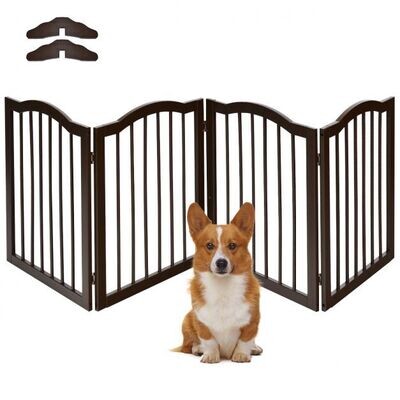 Absperrgitter Hundegitter 4-Paneele-Barriere mit gewölbter Oberseite