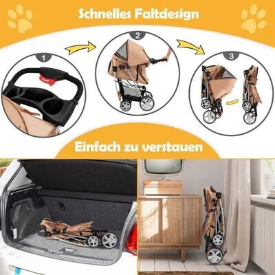Hundebuggy / Pet Stroller, bis 15 kg 81 x 45 x 101 cm beige