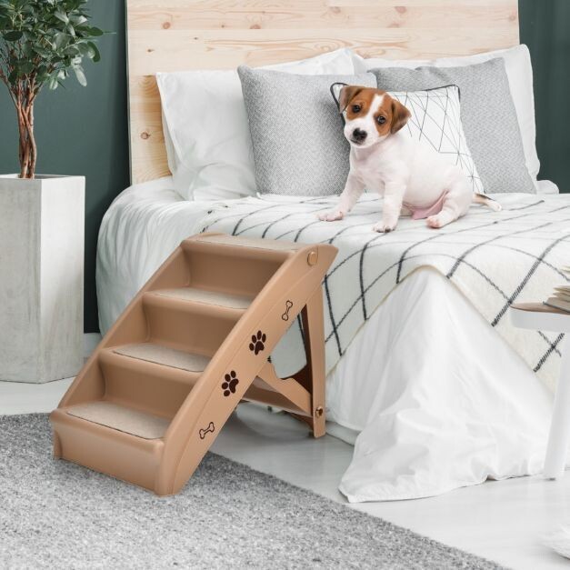 Hunderampe Katzentreppe Hundetreppe 62,5 x 38 x 49 cm Braun