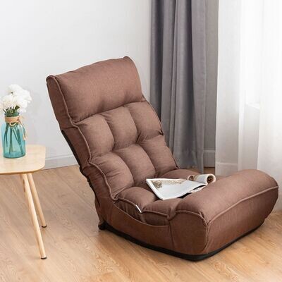 Boden-Klappstuhl 4-Fach Verstellbares Gaming-Bodensofa mit Rückenlehne braun