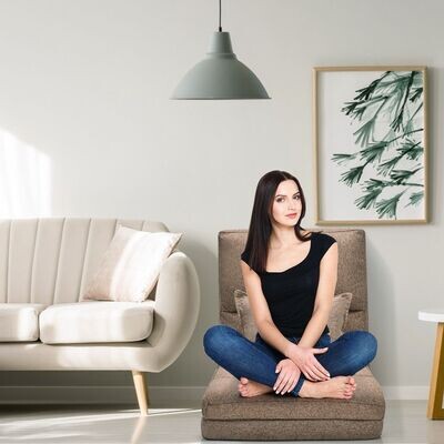 Bodenstuhl Klappbares Bodensofa / Gästebett mit weichem Kissen Bodensessel Braun