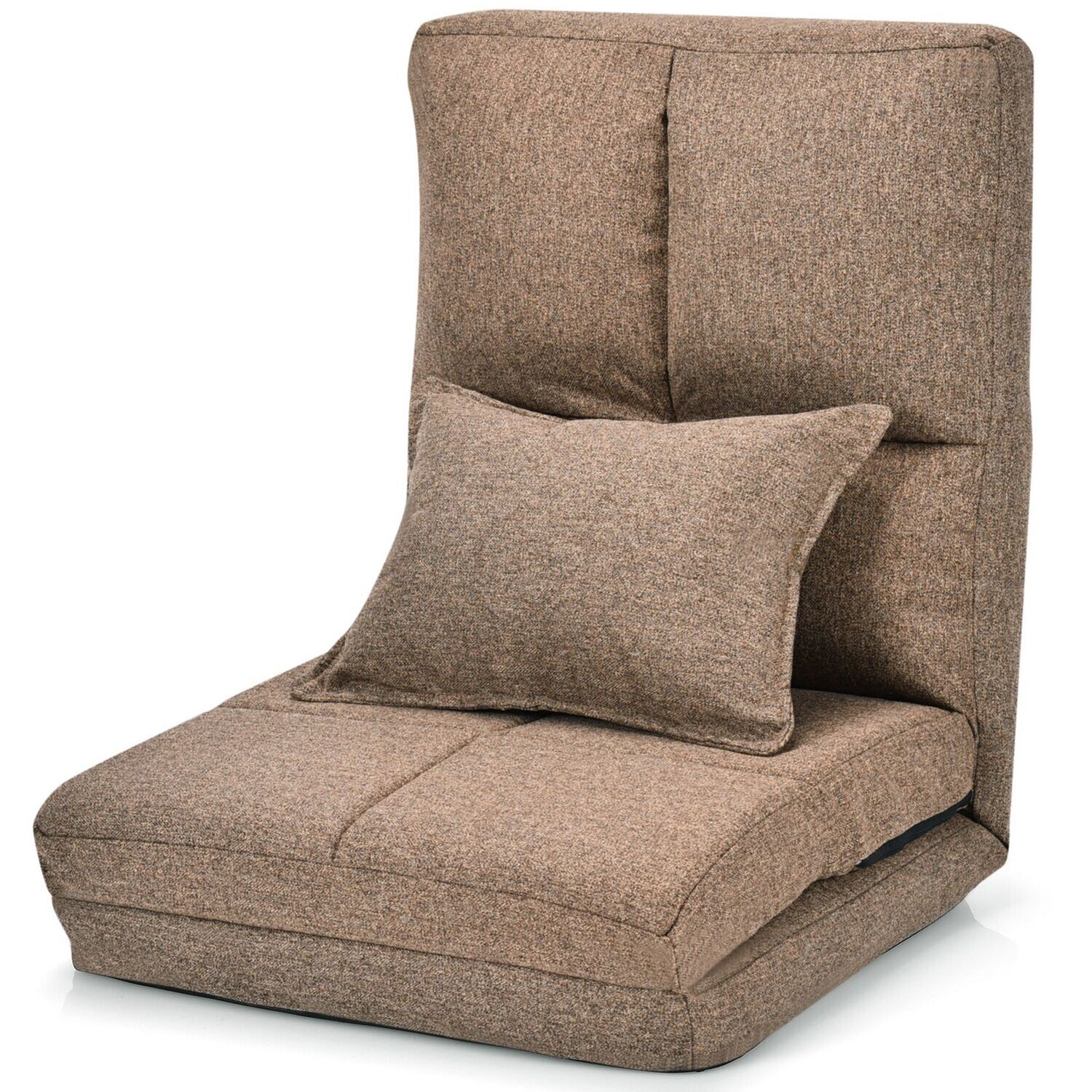 Bodenstuhl Klappbares Bodensofa / Gästebett mit weichem Kissen Bodensessel Braun