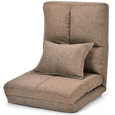 Bodenstuhl Klappbares Bodensofa / Gästebett mit weichem Kissen Bodensessel Braun