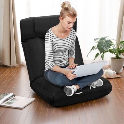 Bodenstuhl Tatami Schlafsessel Bodensessel Relaxsessel Sofastuhl Liegefunktion schwarz
