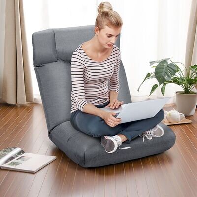 Bodenstuhl Tatami Schlafsessel Bodensessel Relaxsessel Sofastuhl Liegefunktion Grau
