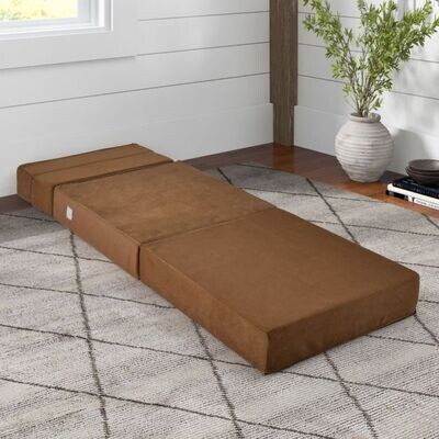 3 in 1 Klappbares Schlafsofa mit Waschbarem Bezug Extra Dicker Schaumstoff (15cm) braun