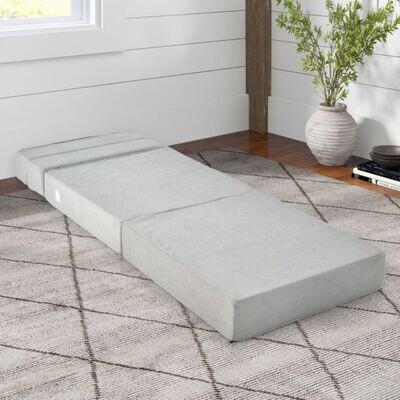 3 in 1 Klappbares Schlafsofa mit Waschbarem Bezug Extra Dicker Schaumstoff (15cm) Grau
