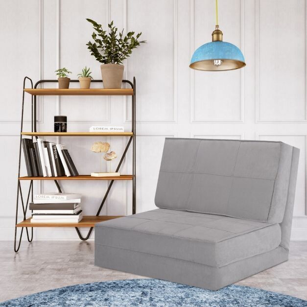 Klappsofa 3-Fach Klappbares Schlafsofa Grau