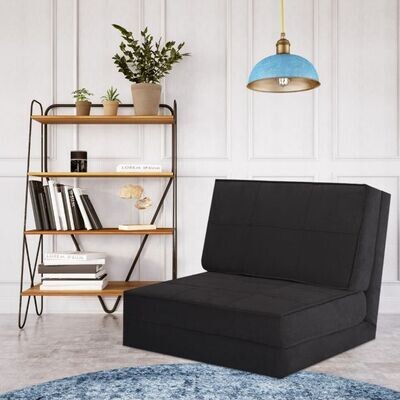 Klappsofa 3-Fach Klappbares Schlafsofa schwarz