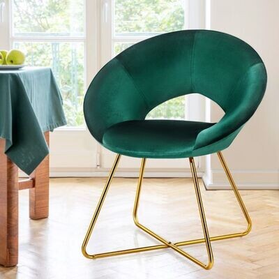Polstersessel mit Metallbeinen Schminktisch Stuhl Grün