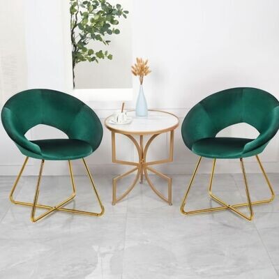 Polstersessel mit Metallbeinen Schminktisch Stuhl Grün