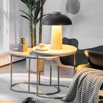 Beistelltisch 2er Set Couchtisch mit Marmoroptik