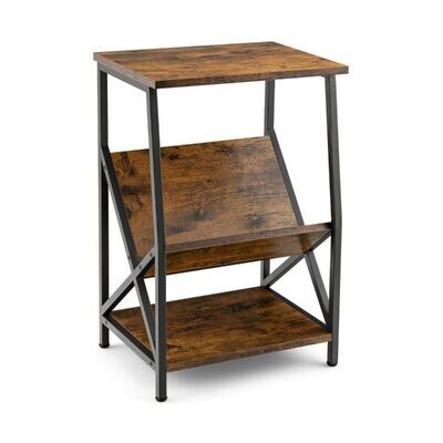 3-stufiger Beistelltisch mit Industrial Braun