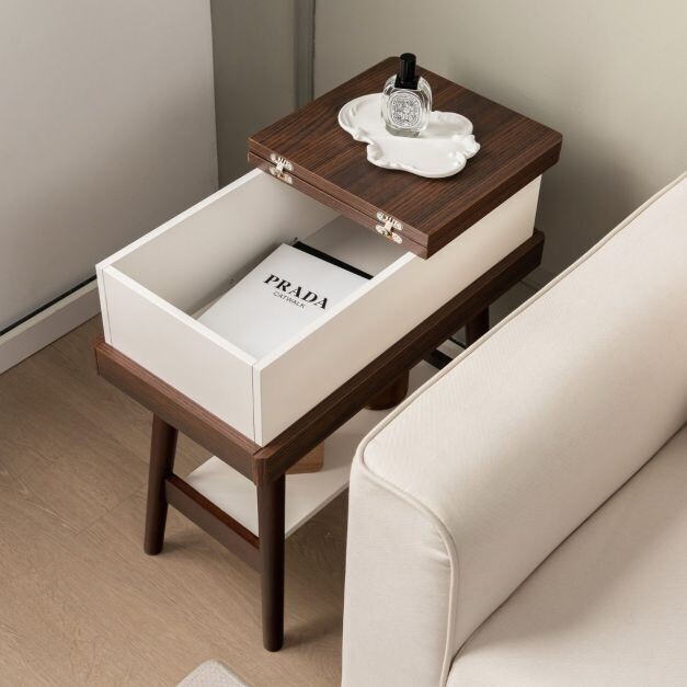 Sofatisch mit 180° Klappe 60 x 30 x 60 cm Dunkelbraun