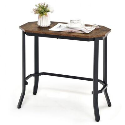 Industrial Sofa-Beistelltisch mit rustikaler Holzmaserung braun