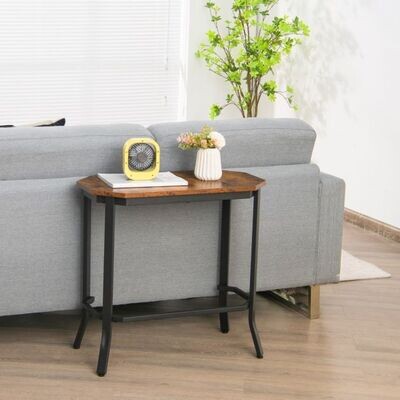 Industrial Sofa-Beistelltisch mit rustikaler Holzmaserung  braun