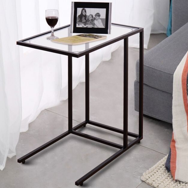 Beistelltisch Glastisch Metall + Hartglas