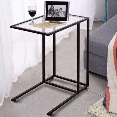 Beistelltisch Glastisch Metall + Hartglas