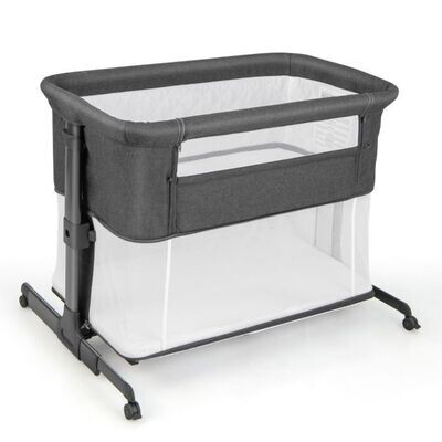 3 in 1 Babybett Klappbare Babywiege mit Matratze Grau