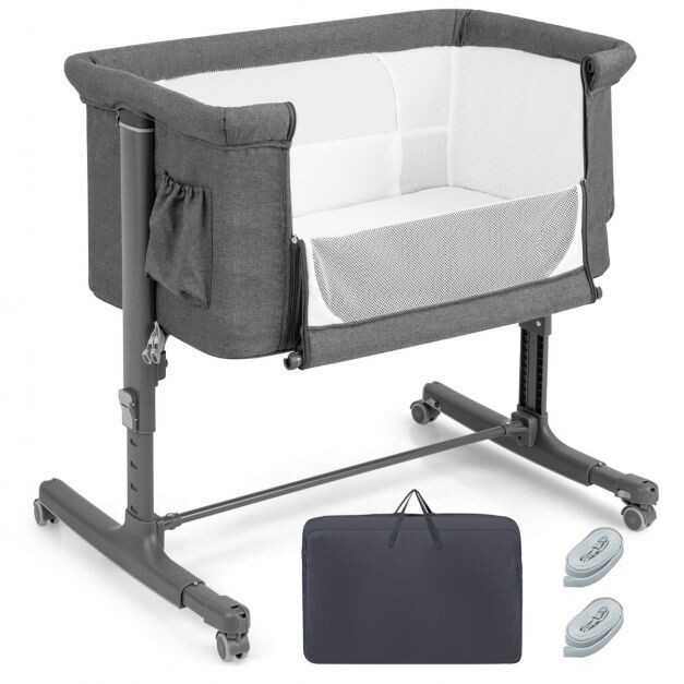 Tragbare 3-in-1-Babywiege 5-fach verstellbar grau