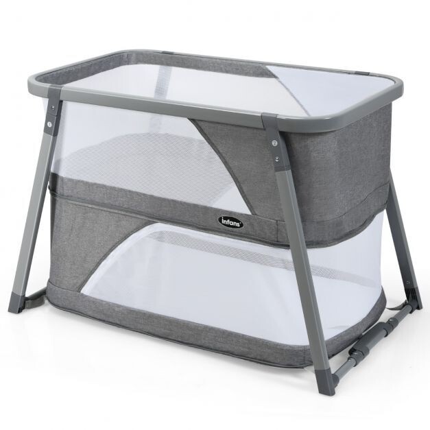 3 in 1 klappbares Babybett tragbares Reisebett Grau