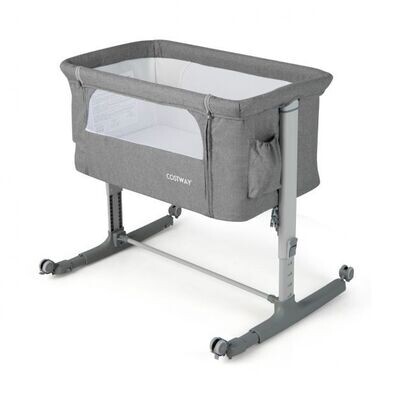 Tragbare 3-in-1-Babywiege 5-fach verstellbar hellgrau