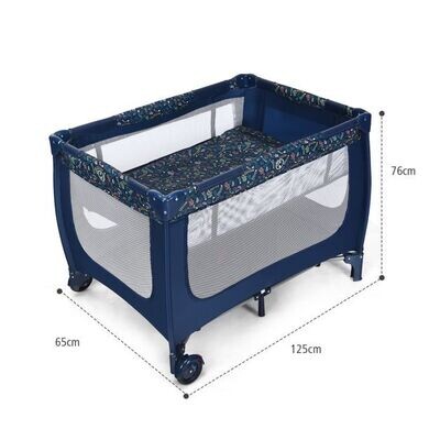 2 in 1 Reisebett & Laufstall Klappbar Kinderbett Blau