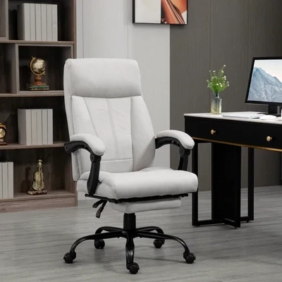 Massage-Bürostuhl mit Wippfunktion, Lendenheizung, Grau