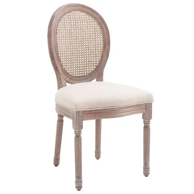 Esszimmerstuhl Küchenstuhl Rattan Vintage beige