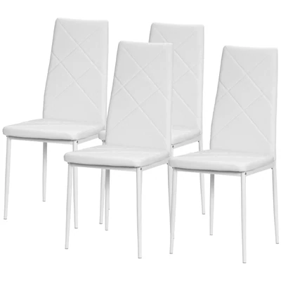 4er-Set Stühle, Esszimmerstühle, Küchenstühle, Weiss