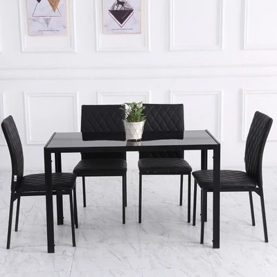 4er-Set Stühle Esszimmerstühle Küchenstühle Schwarz