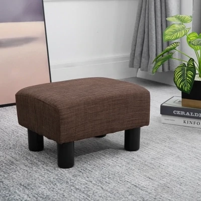 Hocker mit Stoffbezug in Leinenoptik, bis 100 kg, braun